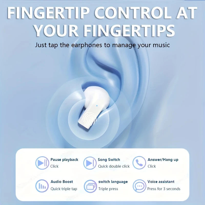 Lenovo Pro 5s Headphones Mini Portable Wireless Bluetooth Earphones Noise Reduction and Long Battery