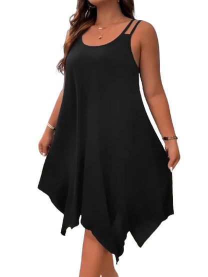 Plus Size Strappy Midi Sleeveless Dress