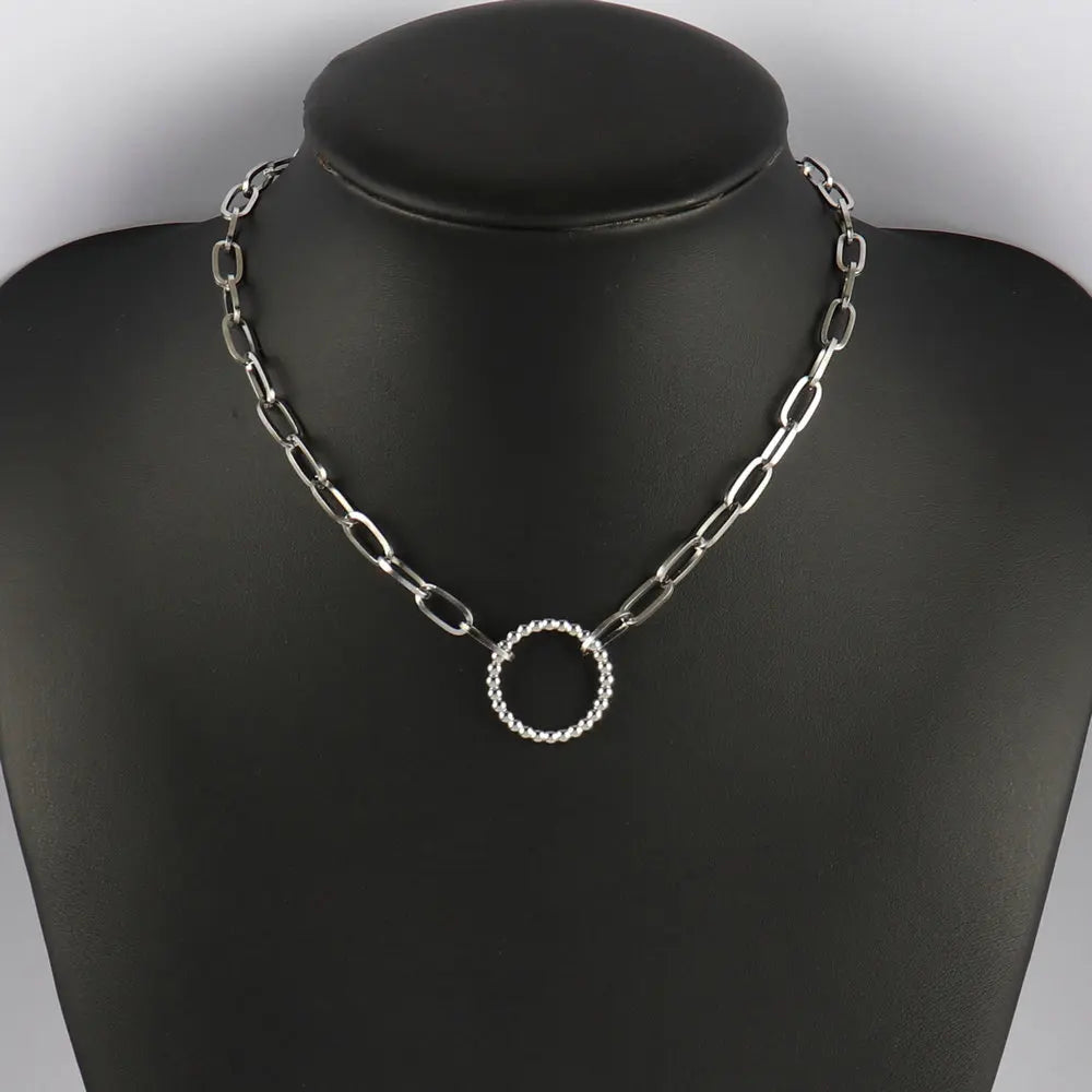 316L Stainless Steel Choker Heart Clavicle Chain Necklaces