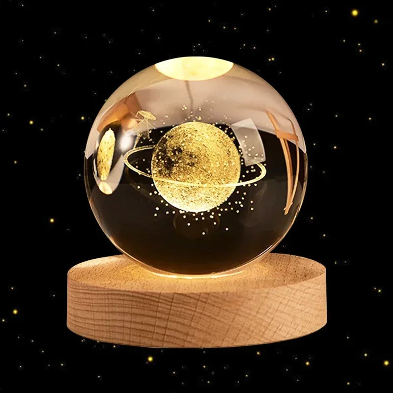 6cm 3D Crystal Ball Glass Ball Planet Earth