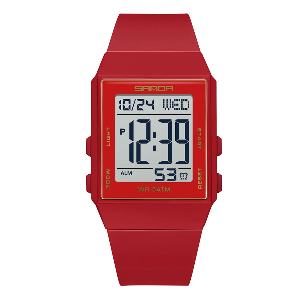 Sports Silicone Strap 3ATM Waterproof Time Display Digital Watch