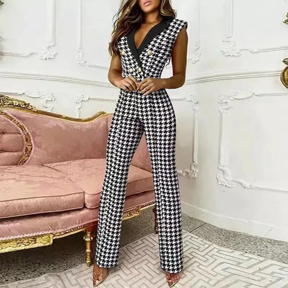 Elegant Jumpsuit High Waist Sleeveless Sexy Long Pants
