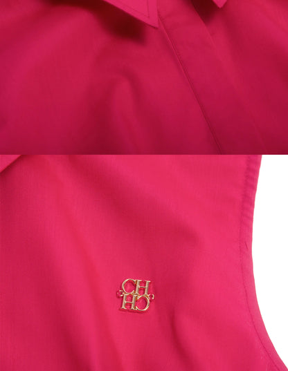 Sleeveless Casual Lapel Shirt Dress