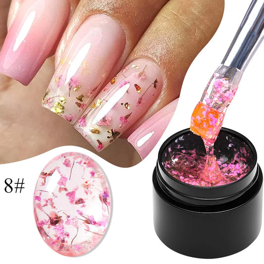 Pink Dried Flower Gel Nail Polish