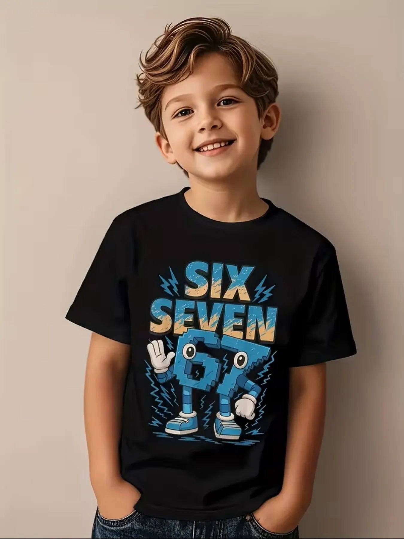 Funny 67 Number Graphic Print T-Shirt