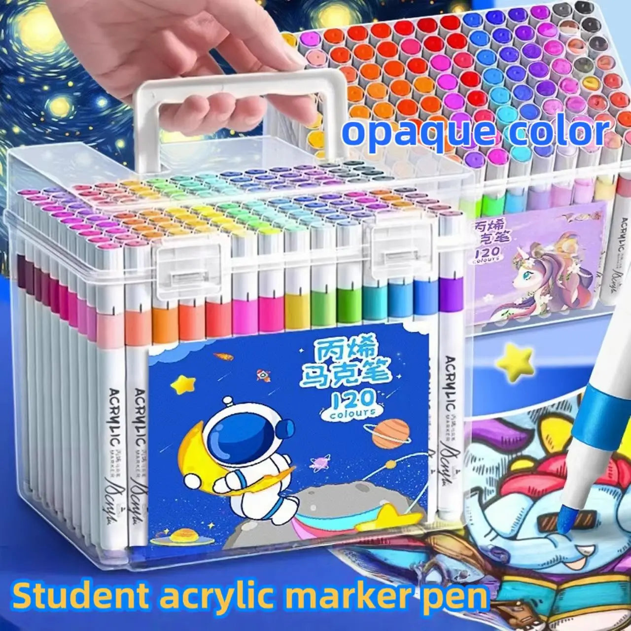 24/36/48/80/120 color acrylic marker pen waterproof stackable