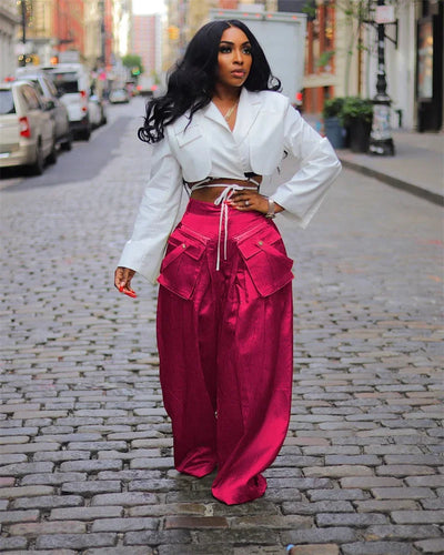 Multi-pocket Loose High Street Wide Leg Pants