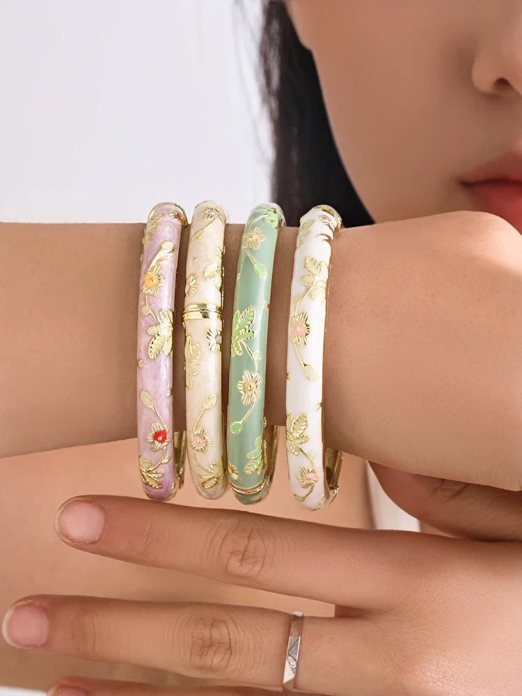 3 Pcs small Flower enamel bracelet