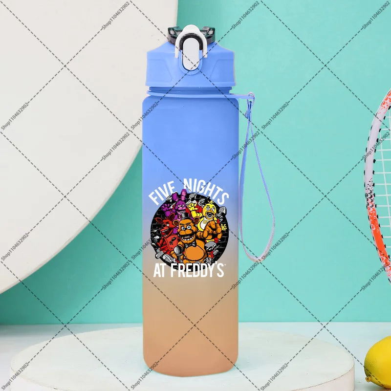 750ml FNAF Water Bottle with Straw Five Nights At Freddys Cartoon Anime