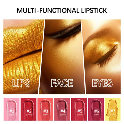 Hallowmas High-pigmented Gold Lipstick Shiny Metallic Matte