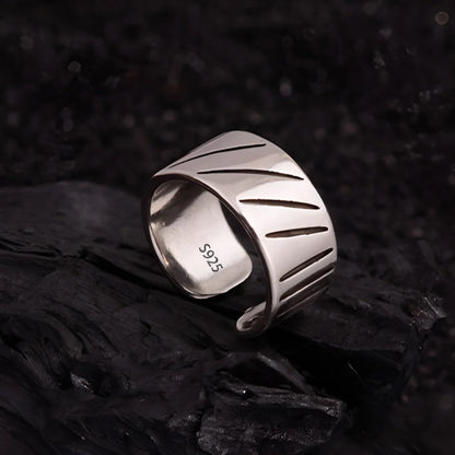 925 Sterling Silver Retro Geometric Asymmetric Rings