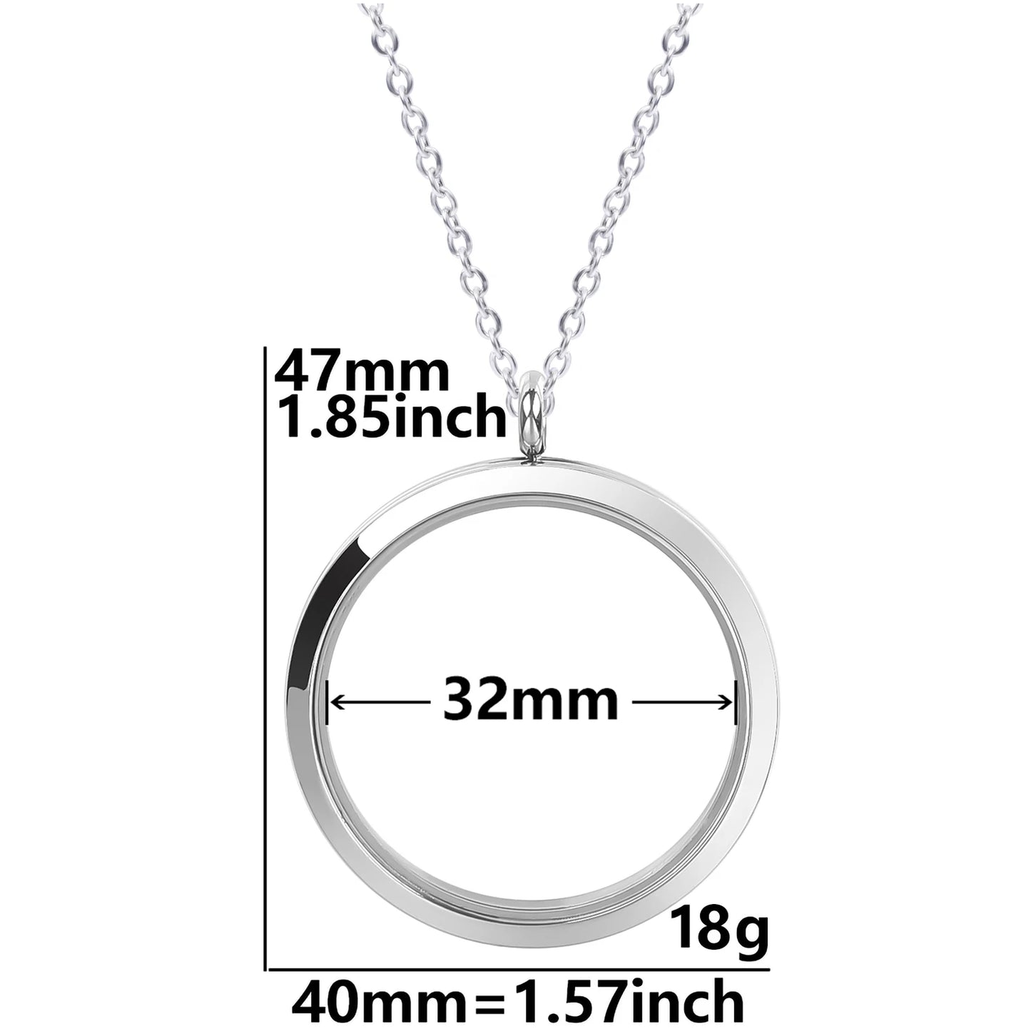 Twist Locket Pendant Photo Floating Charm Necklace