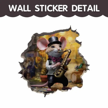 Cartoon Cute Little Mouse Hole Wall Stickers