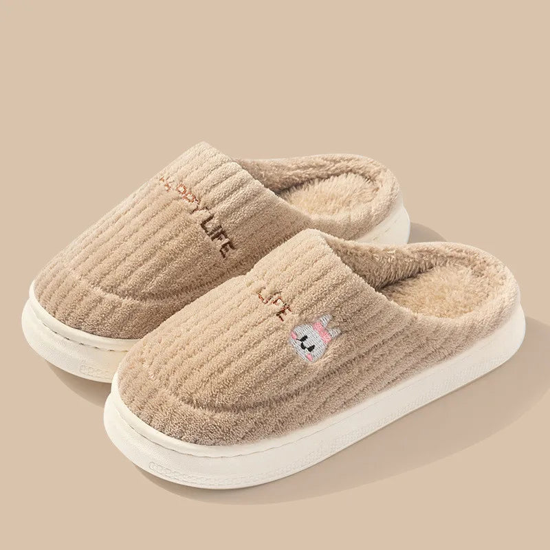 Anti Slip Thick Soled Cotton Slippers