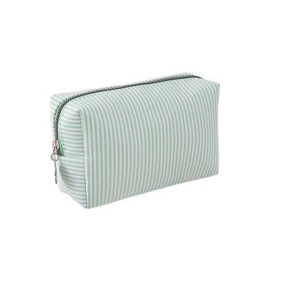Cute Striped Canvas Pencil Case Small Travel Pouch with Zipper