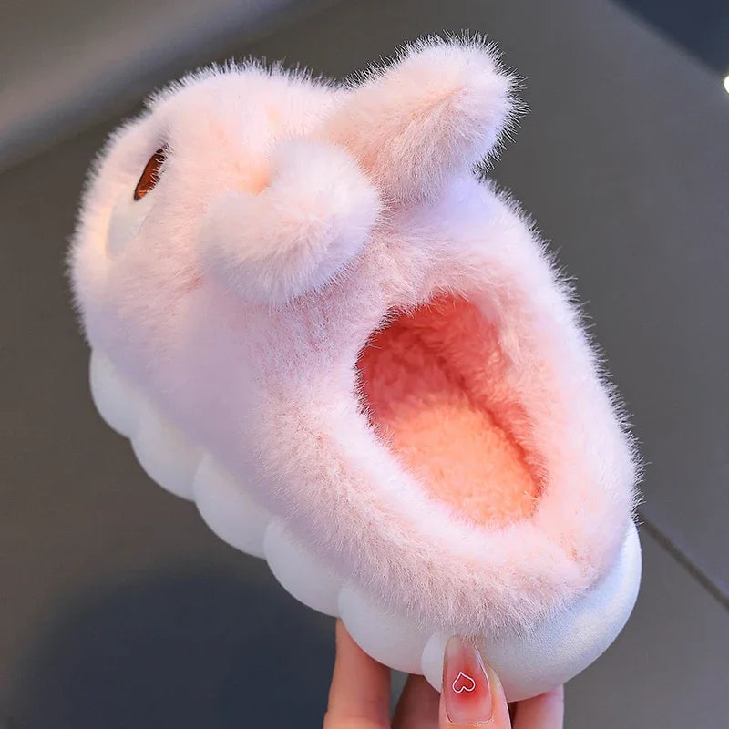 Cute Rabbit Cartoon Winter Fluffy Slippers