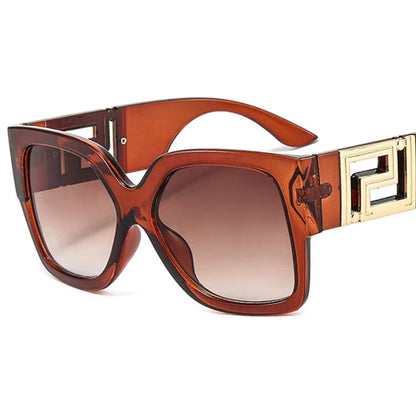 Light Luxury Square Large Frame Hollow Temples Catwalk Sunglasses
