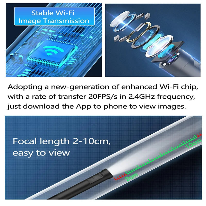 HD 1080P Endoscope Camera Dual Port Waterproof Borescope Inspection Camera