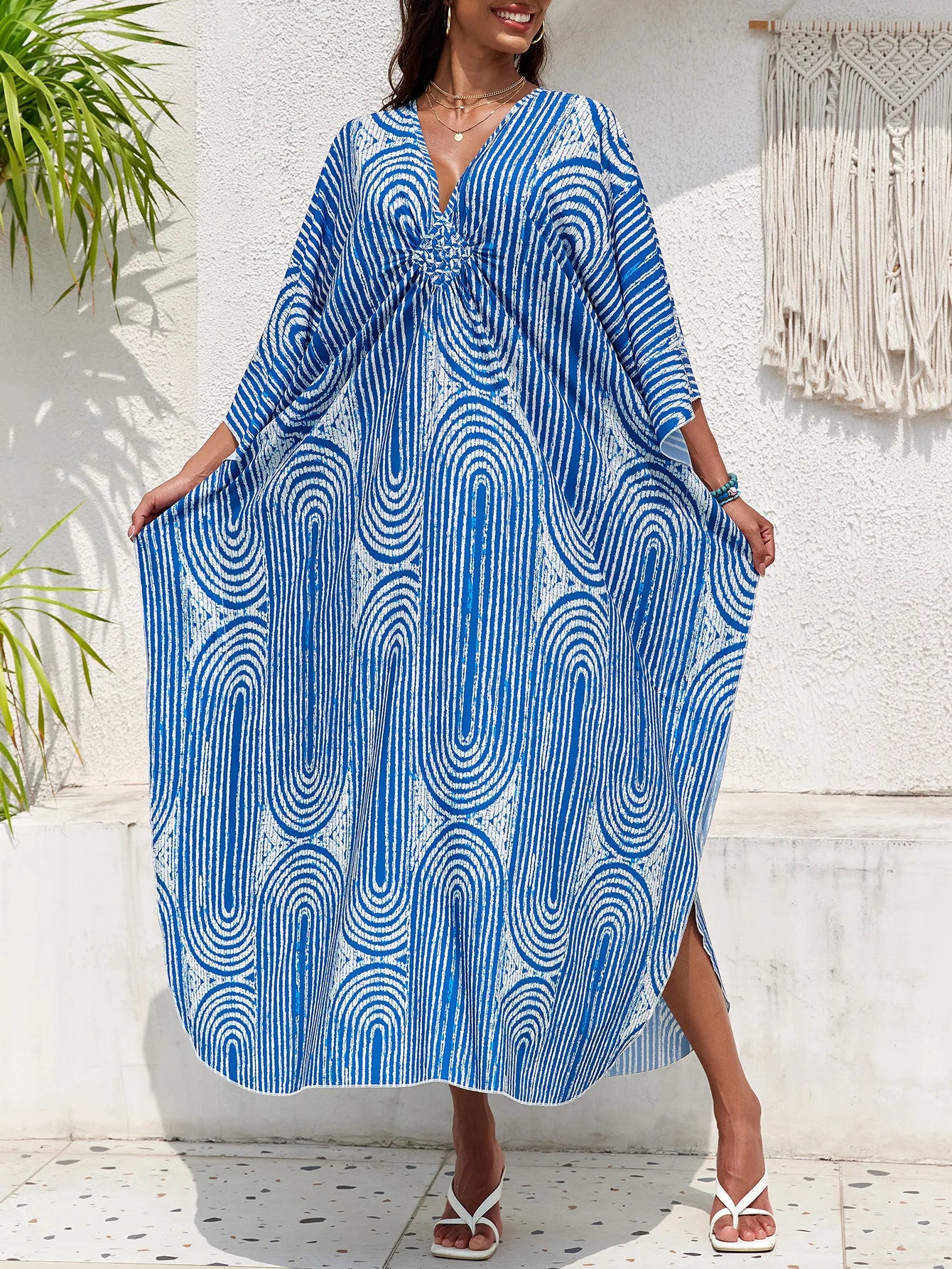 Stylish Caftans Plus Size Beach Cover Up Swimsuit Dresses
