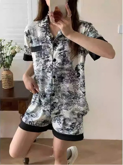 Chinese Elegant Ink and Wash Painting Pajamas