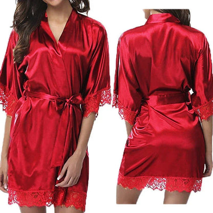 Glossy Ice Silk plus Size Robe Lingerie