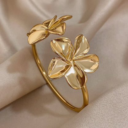 DANA Stainless Steel Flower Cuff Bracelet