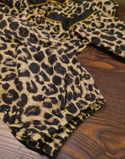 Leopard Long-Sleeved Sleepwear Pyjamas Set