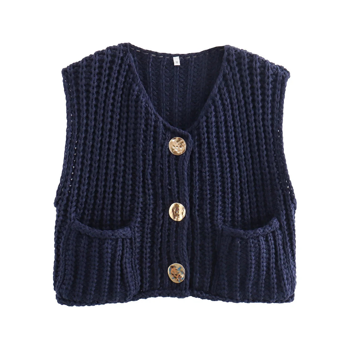 Korean Crop Sweater Vest Solid Loose Casual Sweater Vest