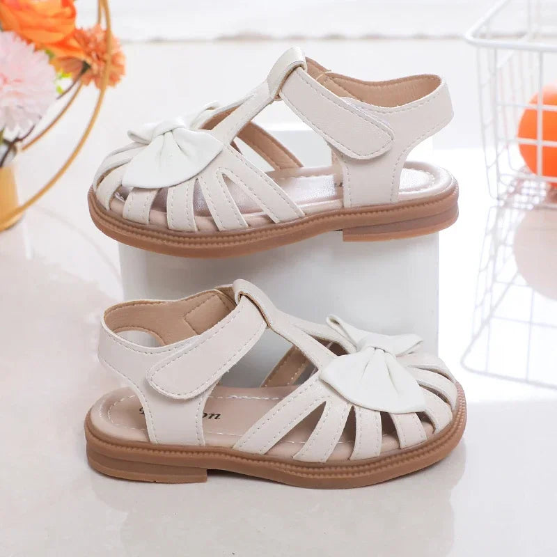 Cute Girls Bow Peep-toe Casual Sandals