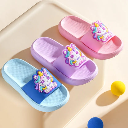 Slippers 2 to 3 4 5 6 7 8 9 10 Years Pink Unicorn Indoor Children's Slippers