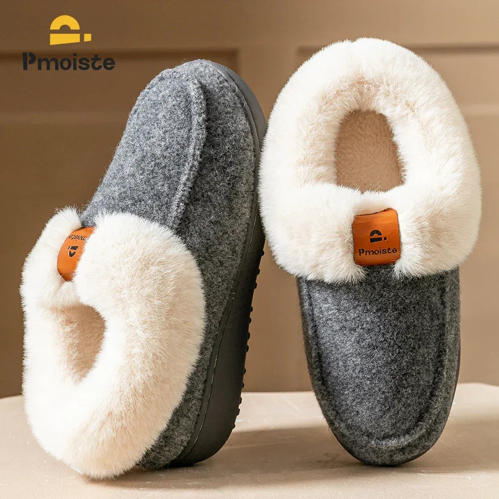 Wedge Foam Warm Fuzzy Bedroom Shoes