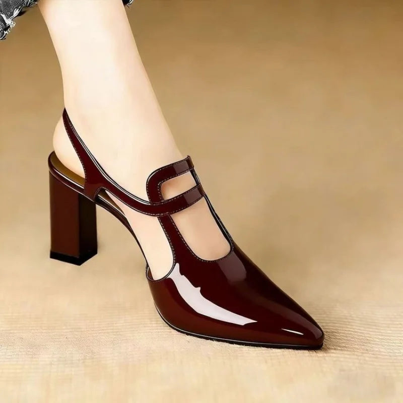 Pumps Pointed Toe High Heels Slingback Mary Janes Elegant Shoes