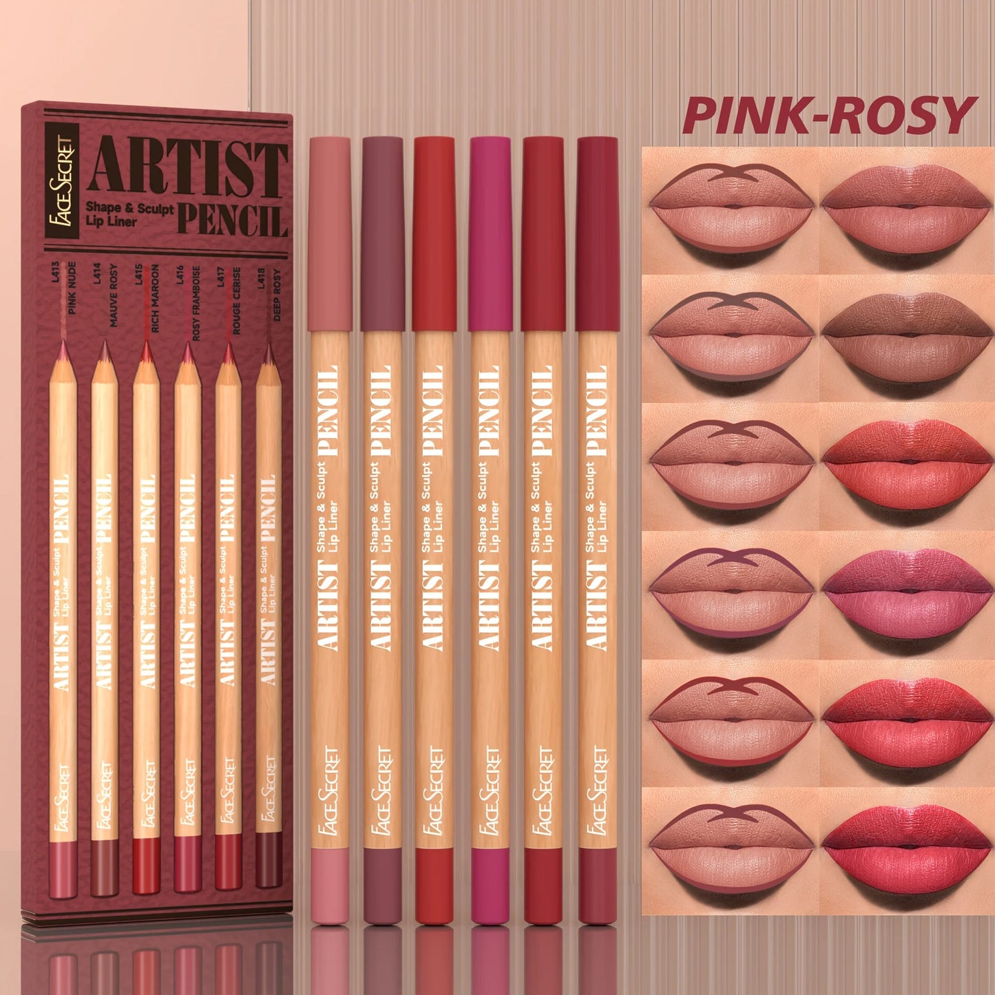 Matte Lip Liner Pencils Set