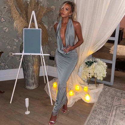 Backless Midi Bodycon Sexy Dress