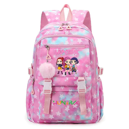 KPop Demon Hunters Print Student Backpack Large Capacity Schoolbag