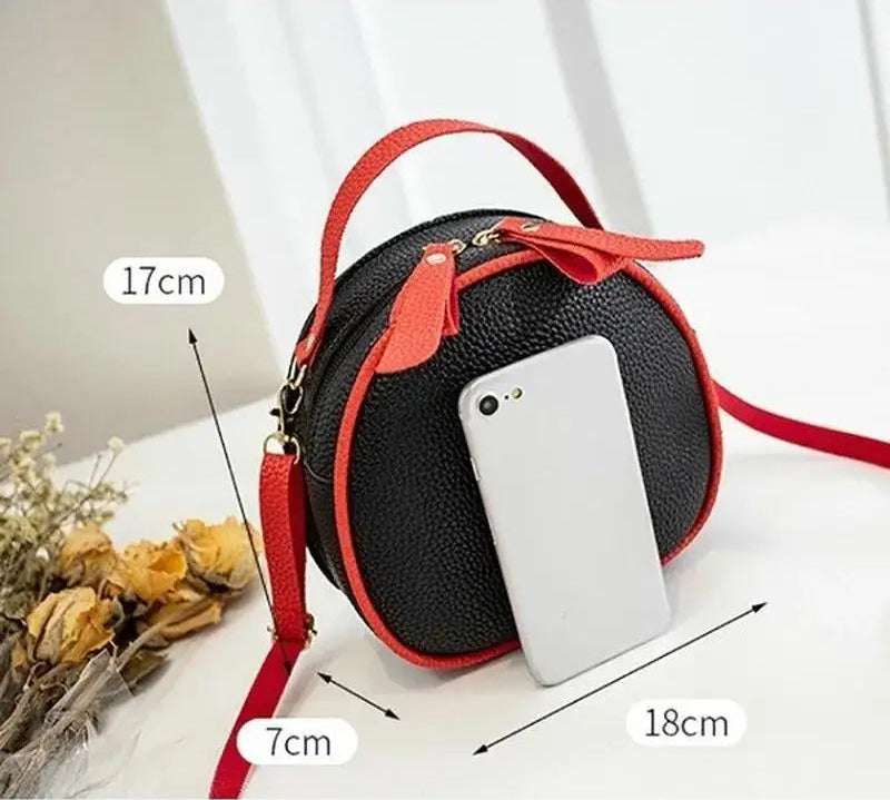 Cherry Pattern Sweet Small Round Mini Backpack Shoulder Bags