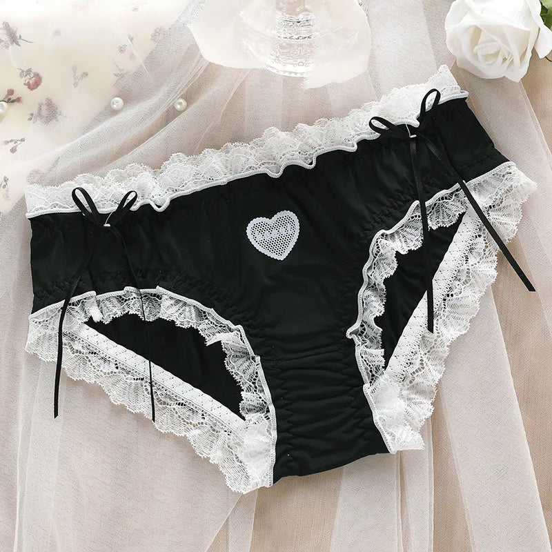 Japanese Style Soft Ice Silk Cute Lovely Sweety Lace Cotton Princess Cosplay Underwear
