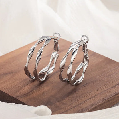 925 Sterling Silver Frosting Hoop Earrings