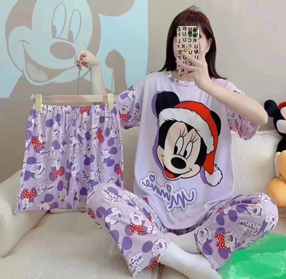Three-piece Cartoon Pajamas Set