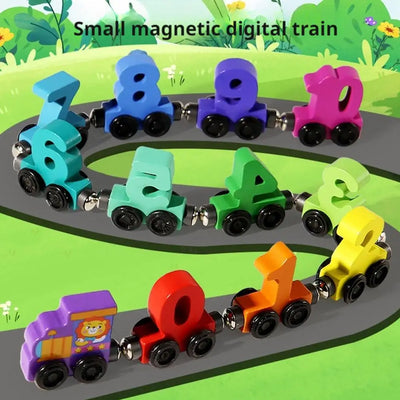 Wooden Magnetic Number Train Montessori Educational Toy For Toddlers