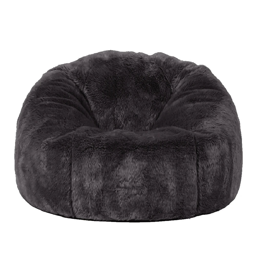Adults  Children Fluffy Faux Fur Bean Bag Pouf Cover without Filler Beanbag