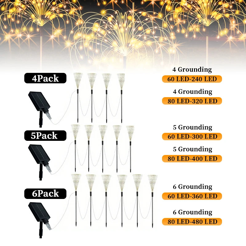 6Pack Outdoor Solar Garden Lights LED Garden Lights 8 Lighting