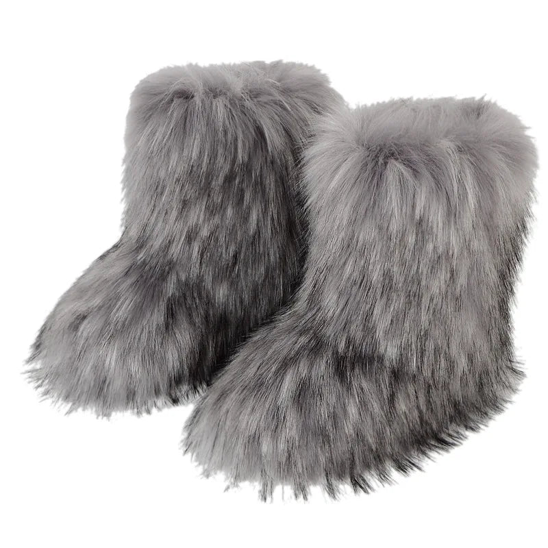 Faux Fur Boots Fluffy Snow Boots