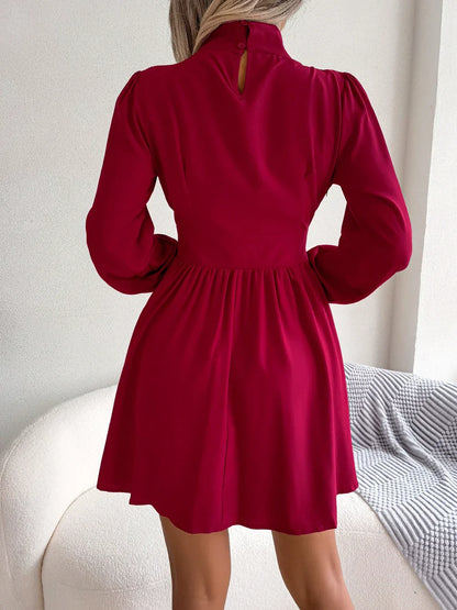 Casual Hollow Out Long Sleeve Dress