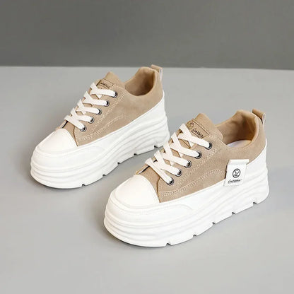Flats Chunky Lace-up Walking Sneakers
