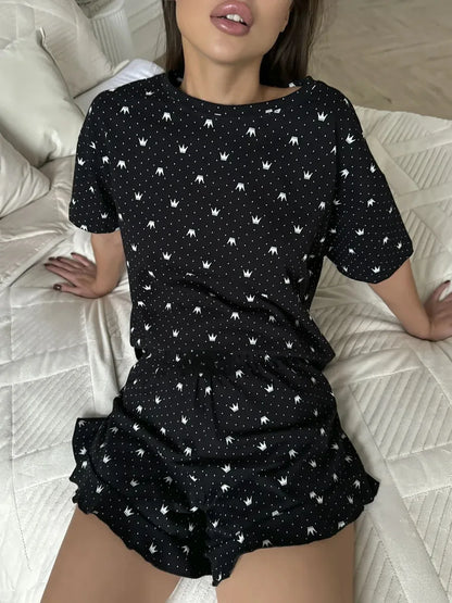 Sleeping Wear Short Sleeve Sleepwear Pajamas Set