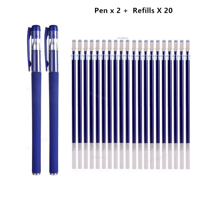 10/12/20/22Pcs Gel Pen Black/Blue ink 0.38/0.5/0.7mm Stationery