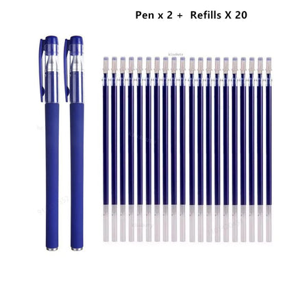 10/12/20/22Pcs Gel Pen Black/Blue ink 0.38/0.5/0.7mm Stationery