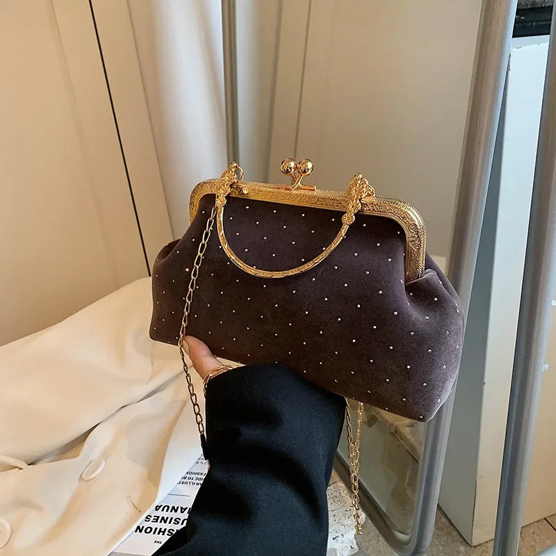 Luxury Clutch Small Clip Chain Crossbody Bag