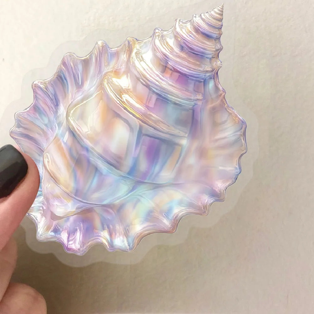 50pcs Cartoon Shell Graffiti PET Stickers Conch Pearl DIY Decorative